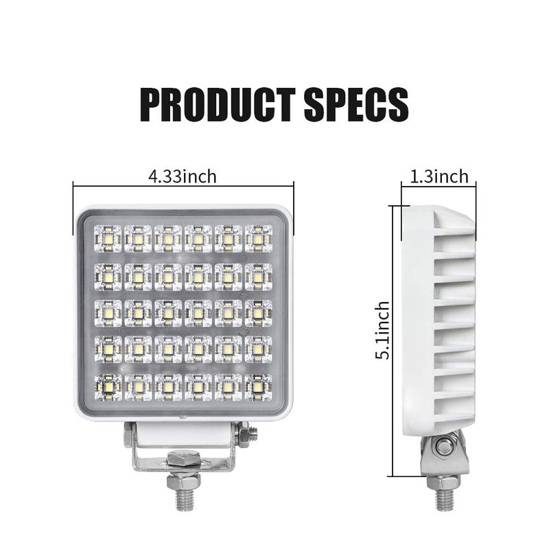 Exzeit Waterproof Led Boat Lights, 2 pc 60W Waterproof Test Deck/Dock Marine Lights 4200LMS 150Â°Flood Light, 4.3inches, 12/24 V Led Light Bar - Image 3